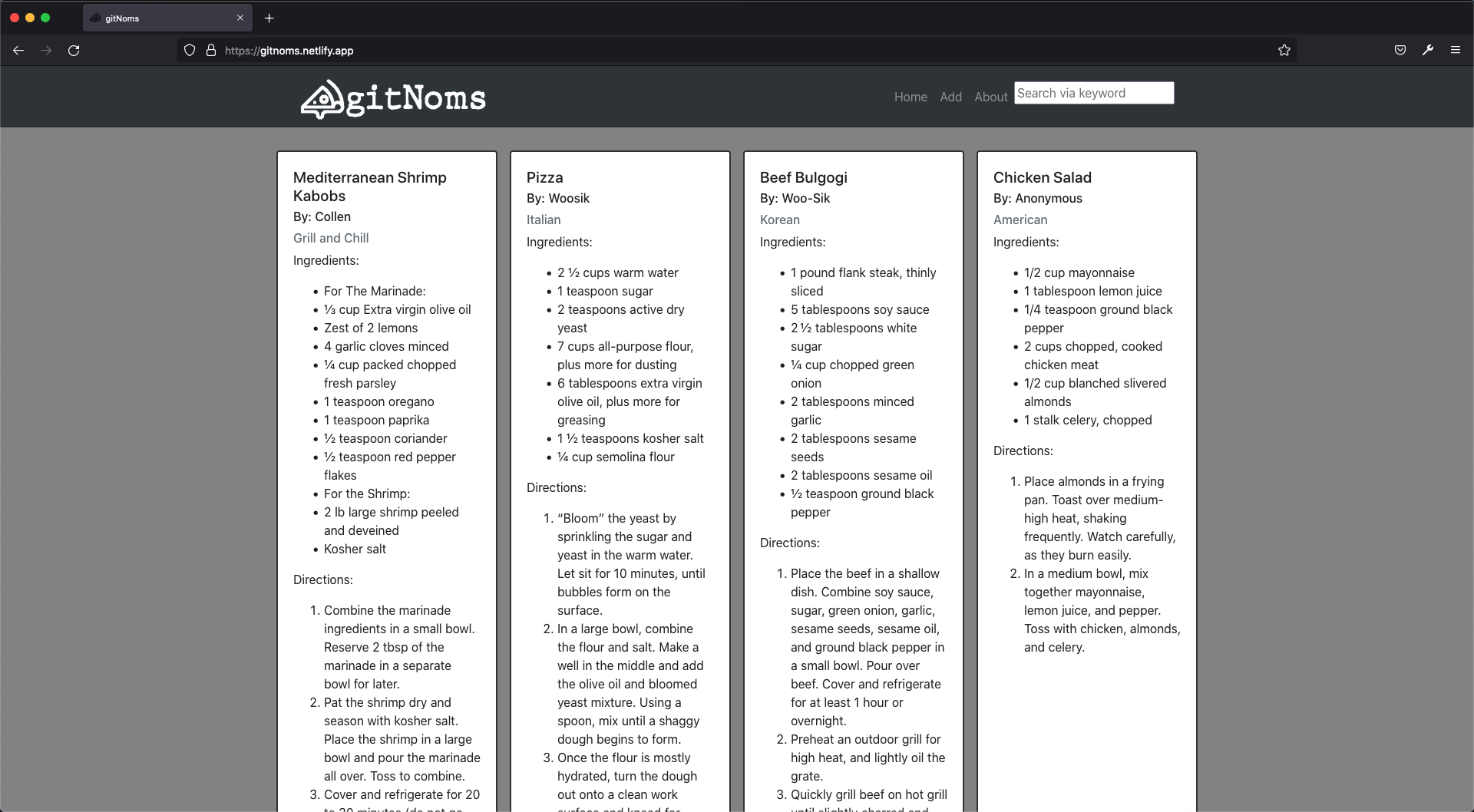 Gitnoms App Screenshot