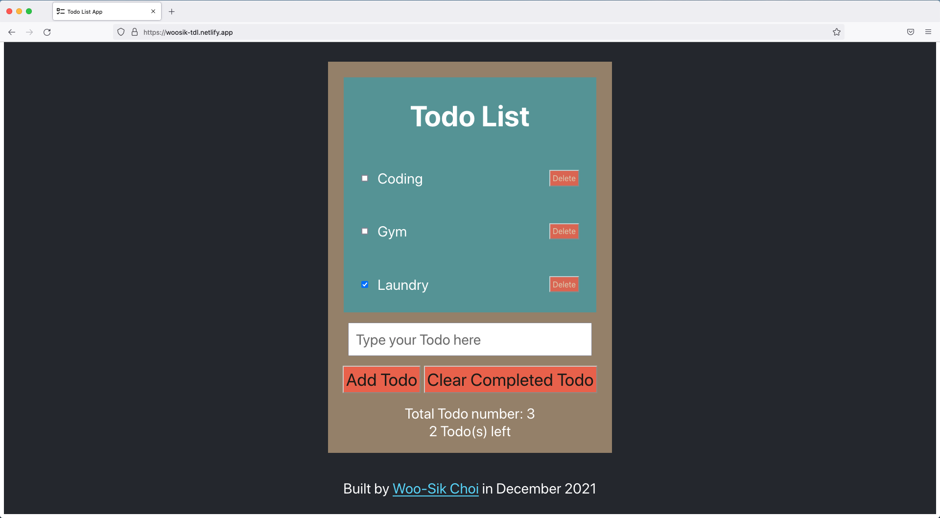 Todo List App Screenshot